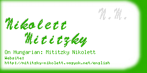 nikolett mititzky business card